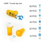 Reversible Thumb Tab Pill Vials with Caps