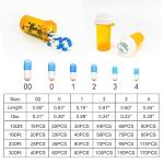 Reversible Thumb Tab Pill Vials with Caps