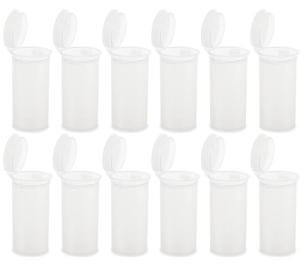 12 Pack Clear Plastic Pill Bottles with Caps