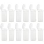 12 Pack Clear Plastic Pill Bottles with Caps