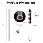 Akamino 20-Pack Clear Borosilicate Glass Tubes