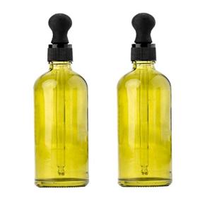 100ml Olive Green Glass Dropper Bottles - 2 Pack