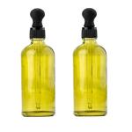 100ml Olive Green Glass Dropper Bottles - 2 Pack