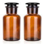 2-Pack 250ml Wide Mouth Glass Reagent Bottles