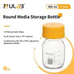 ULAB 100ml Round Borosilicate Glass Storage Bottles