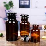 2-Pack 250ml Wide Mouth Glass Reagent Bottles