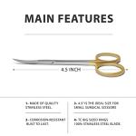 Curved Tungsten Carbide Iris Lab Scissors, 4.5”