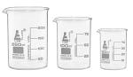 Eisco Labs Borosilicate Beaker Set - 250ml, 100ml, 50ml