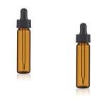 Amber Glass Vials with Black Droppers - 2 Pack