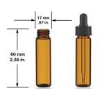 Amber Glass Vials with Black Droppers - 2 Pack