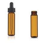 Amber Glass Vials with Black Droppers - 2 Pack