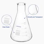 Labasics 250 ml Borosilicate Glass Erlenmeyer Flask