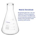 Labasics 250 ml Borosilicate Glass Erlenmeyer Flask