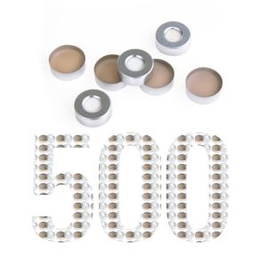 500 PCS Aluminum Crimp Seal with PTFE Septa