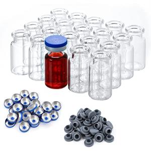 200 Pack 10ml Clear Glass Lab Vials