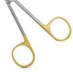 Curved Tungsten Carbide Iris Lab Scissors, 4.5”