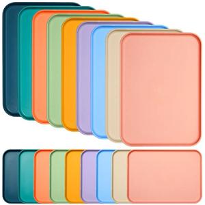 18 Pack Colorful Plastic Food Serving Trays