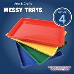 Colorful Messy Play Trays for Kids - Set of 4