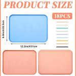 18 Pack Colorful Plastic Food Serving Trays