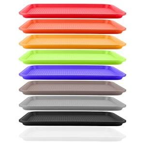 Colorful 9-Piece Plastic Serving Tray Set