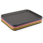 Colorful 9-Piece Plastic Serving Tray Set