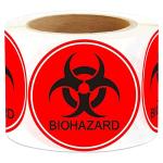 Waterproof Biohazard Warning Stickers - 250 Pack