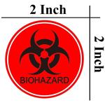 Waterproof Biohazard Warning Stickers - 250 Pack