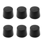 6pcs Black Rubber Stoppers for Test Tubes