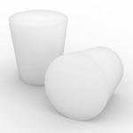 Stonylab White Tapered Silicone Rubber Stoppers (10-Pack)