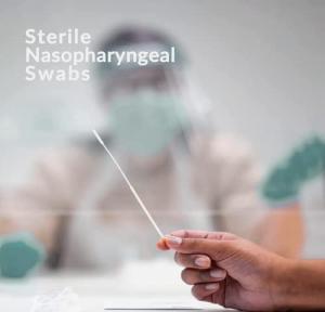 100 Pack Sterile Flocked Nasopharyngeal Swabs 80mm