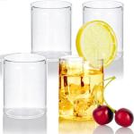 JUVITUS 10 oz Clear Borosilicate Highball Cups - 4 Pack