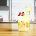 JUVITUS 10 oz Clear Borosilicate Highball Cups - 4 Pack