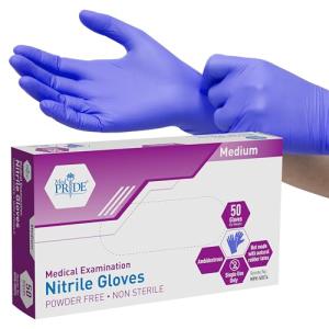 MED PRIDE Disposable Nitrile Exam Gloves – Medium Box