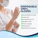 Cureguard Medium Vinyl Exam Gloves - Case of 1000