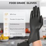 Black Vinyl Disposable Gloves, Food Grade (100 Large)