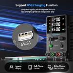 Adjustable 0-120V DC Power Supply with USB Port