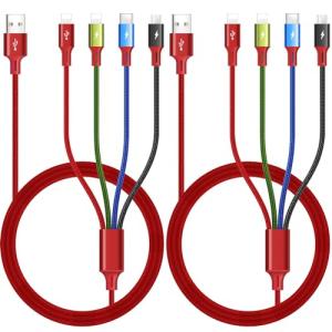 4 in 1 Fast Charging Multi USB Cable - 2 Pack