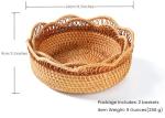 Set of 2 Round Wicker Serving Baskets