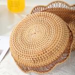 Set of 2 Round Wicker Serving Baskets