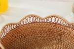 Set of 2 Round Wicker Serving Baskets