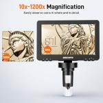 7" LCD Digital Microscope 1200X with 10 LEDs