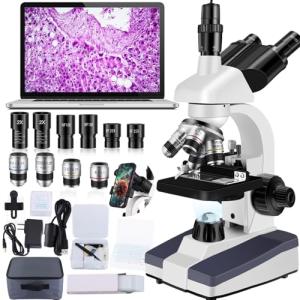 Trinocular Microscope with HD USB Camera, 40X-5000X