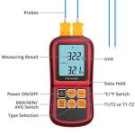 Kamtop Dual Channel Digital Thermometer with Probes