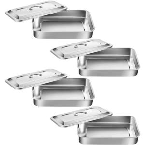 Stainless Steel Dental Instrument Tray Set (4 Pcs)