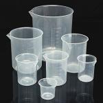 Set of 8 Clear Plastic Graduated Beakers