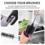 6 Pack Stainless Steel Bottle Brush Cleaner Set