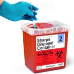 2 Quart Sharps Container for Home & Professional Use