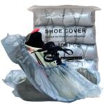 100 Pairs Waterproof Disposable Shoe Covers, Silver