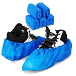 100 Pack Disposable Waterproof Shoe Covers - Blue