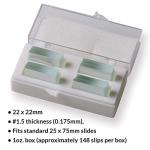 22x22mm Globe Scientific Cover Glass, #1.5 Thickness